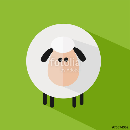 500x500 Cute Sheep Icon Modern Flat Design Stock Image And Royalty Free