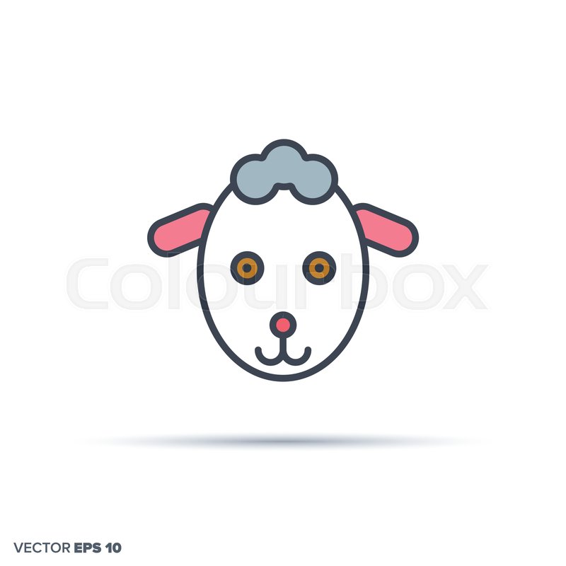 800x800 Cute Sheep Face Outline Vector Icon Stock Vector Colourbox