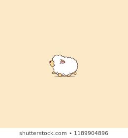 260x280 Cute Sheep Walking Cartoon Icon, Vector Illustration Drawing