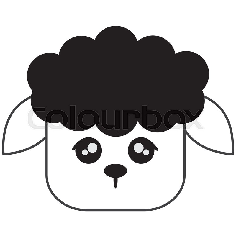 800x800 Flat Design Cute Sheep Cartoon Icon Stock Vector Colourbox