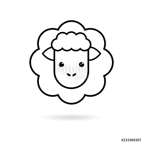 500x500 Black Cute Sheep Icon Or Logo Illustration Stock Photo