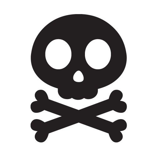 504x504 Cute Skull Crossbones Decal