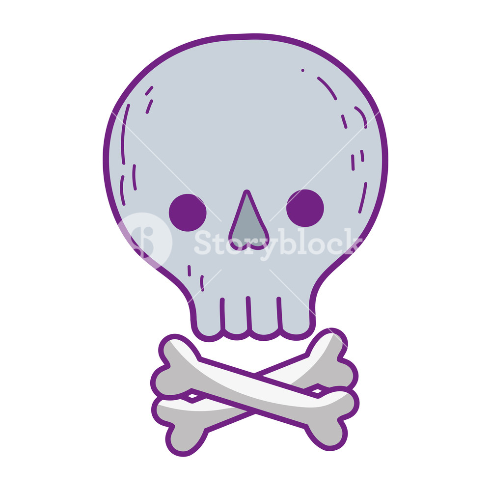 1000x1000 Cute Pirate Skull Icon Vector Illustration Design Royalty Free