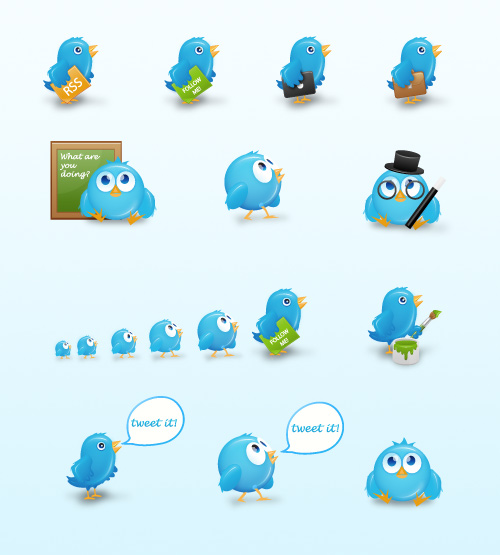 500x555 Really Cute Twitter Icons Tweeters Birdies Smashing Magazine