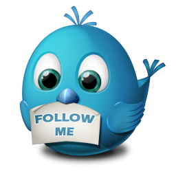 256x256 Twitter Bird With Follow Me Sign Icon, Png Clipart Image
