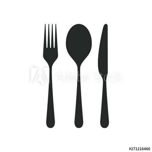500x500 Cutlery Icon Restaurant Signs Spoon, Fork And Knife Isolated