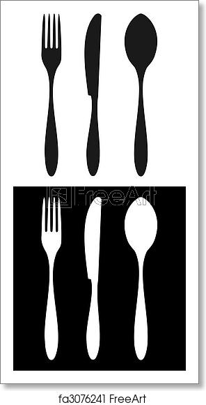 296x580 Free Art Print Of Fork, Knife And Spoon Icons Cutlery Icons Fork