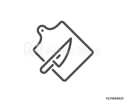 500x405 Cutting Board Line Icon Cutlery Sign Cooking Knife Symbol