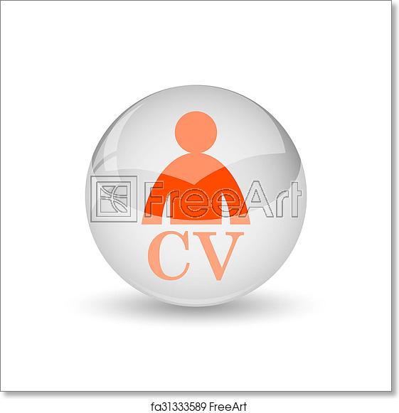 561x581 Free Art Print Of Cv Icon Cv Icon Internet Button On White