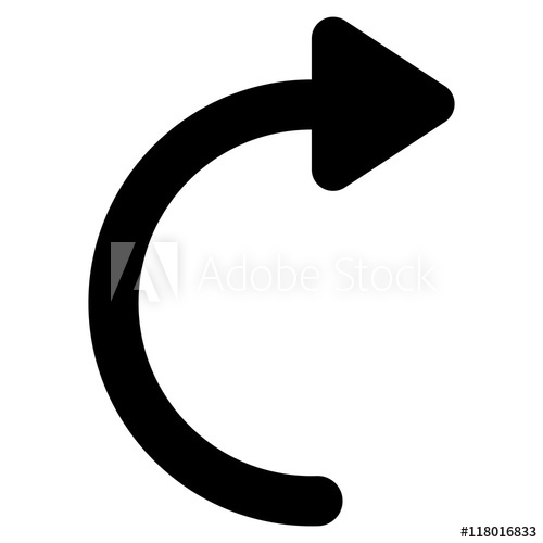 500x500 Rotate Cw Vector Icon Style Is Stroke Flat Icon Symbol, Black