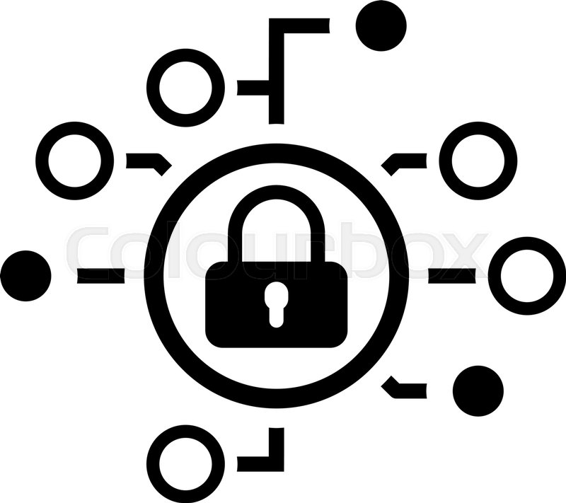800x711 Cyber Security Icon Flat Design Stock Vector Colourbox