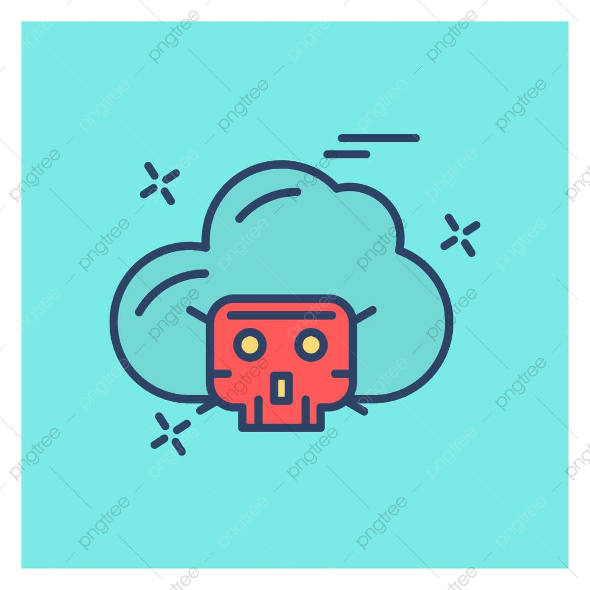 1200x1200 Cyber Security Creative Colored Icon With Blue Background