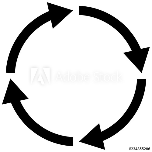 500x500 Process Symbol On White Background Four Step Cycle Arrow Sign