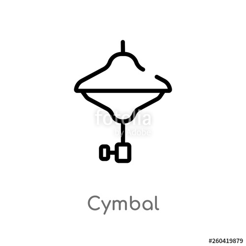 500x500 Outline Cymbal Vector Icon Isolated Black Simple Line Element