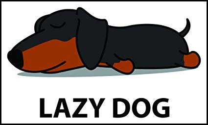 425x255 Cute Sleepy Lazy Dachshund Puppy Dog Cartoon Vinyl