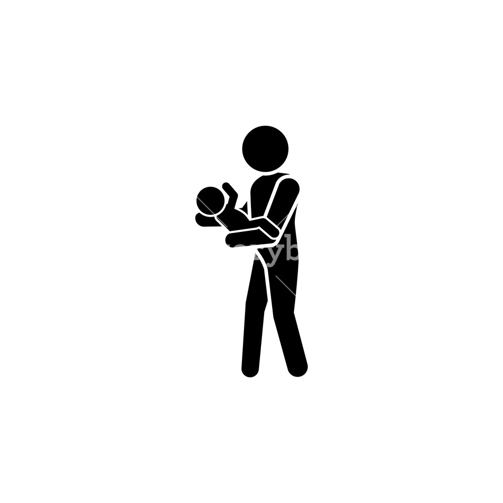 1000x1000 Dad With Baby In His Arms Icon Dad And Baby Icon Royalty Free