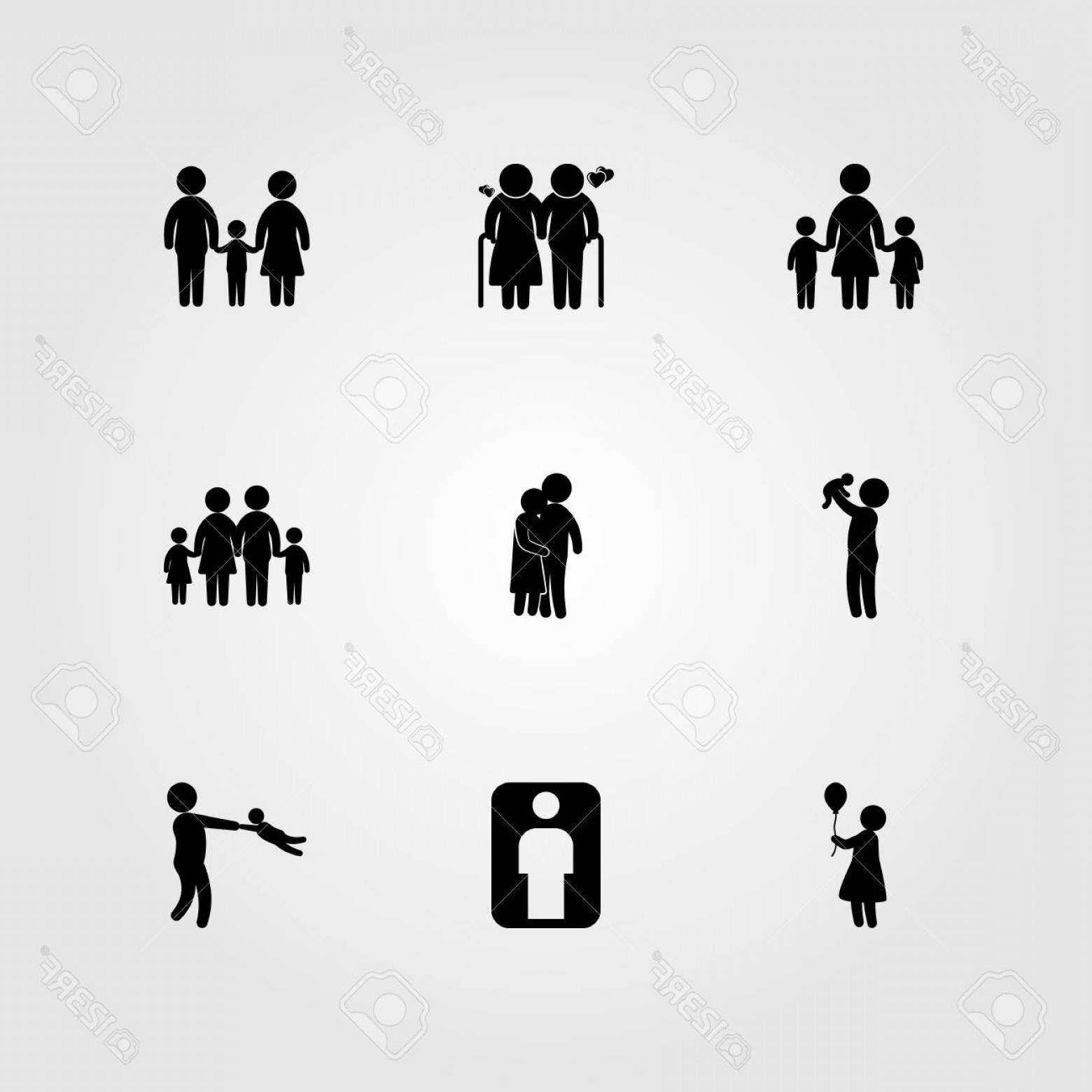 1560x1560 Photostock Vector Humans Icon Set Vector Dad Father Hugging