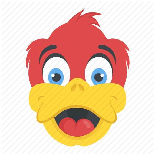 512x512 Cartoon Character, Daffy Duck, Duckling, Shelduck Face, Smiling