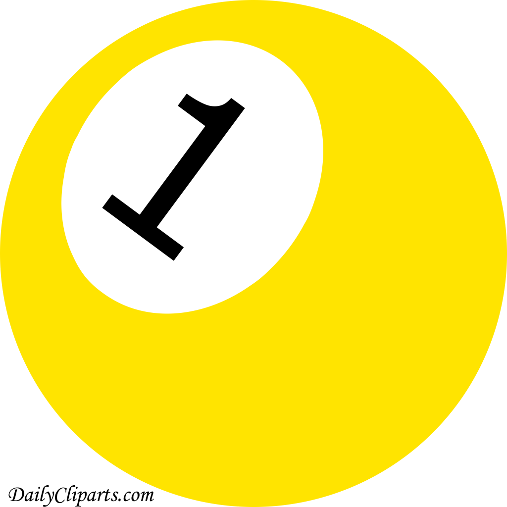 1024x1024 Number Pool Ball Yellow Color Clipart Icon Daily Cliparts Png