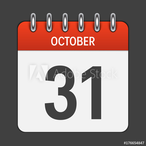 500x500 October Calendar Daily Icon Vector Illustration Emblem Elem