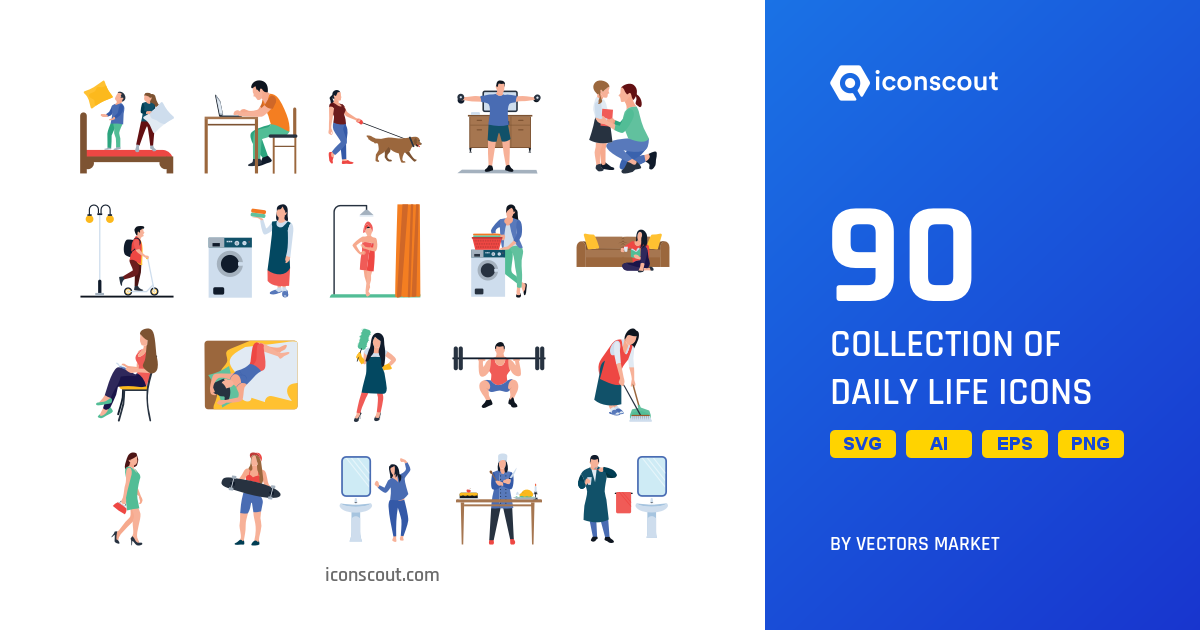 1200x630 Download Collection Of Daily Life Icon Pack