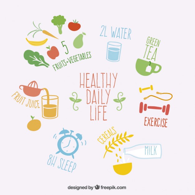 626x626 Healthy Daily Life Free Vector Free Vectors Ui Download