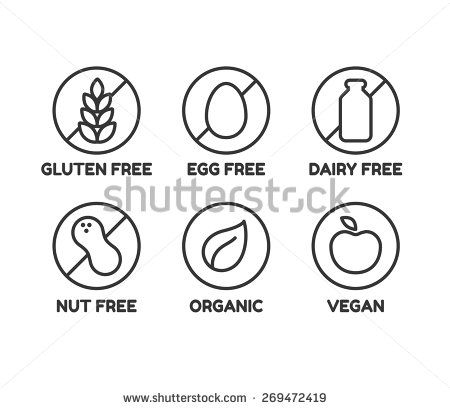 450x409 Set Of Icons Illustrating Absence Of Common Food Allergens