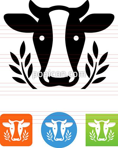 400x501 Dairy Cow Head With Laurel Icon