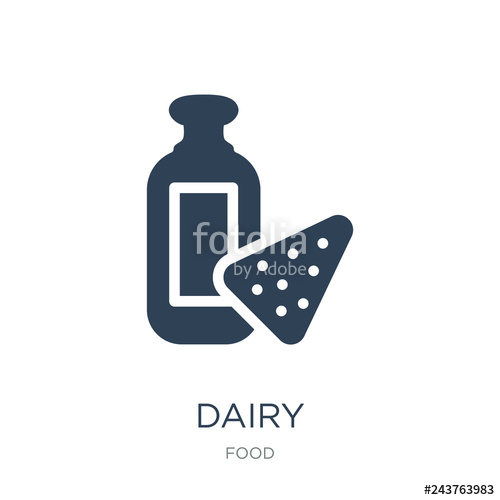 500x500 Dairy Icon Vector On White Background, Dairy Trendy Filled Icons