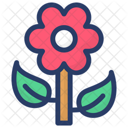 256x256 Daisy Flower Icon Of Colored Outline Style