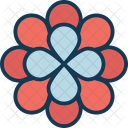 256x256 Daisy Icon Of Colored Outline Style