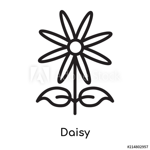 500x500 Daisy Icon Vector Sign And Symbol Isolated On White Background