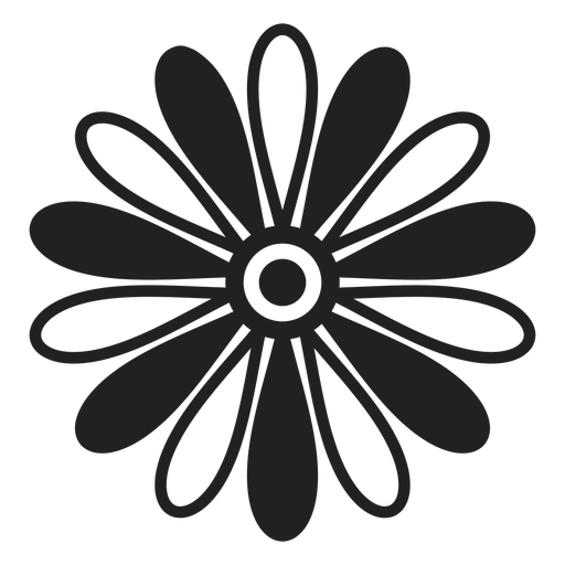 512x512 Black And Whtie Daisy Icon
