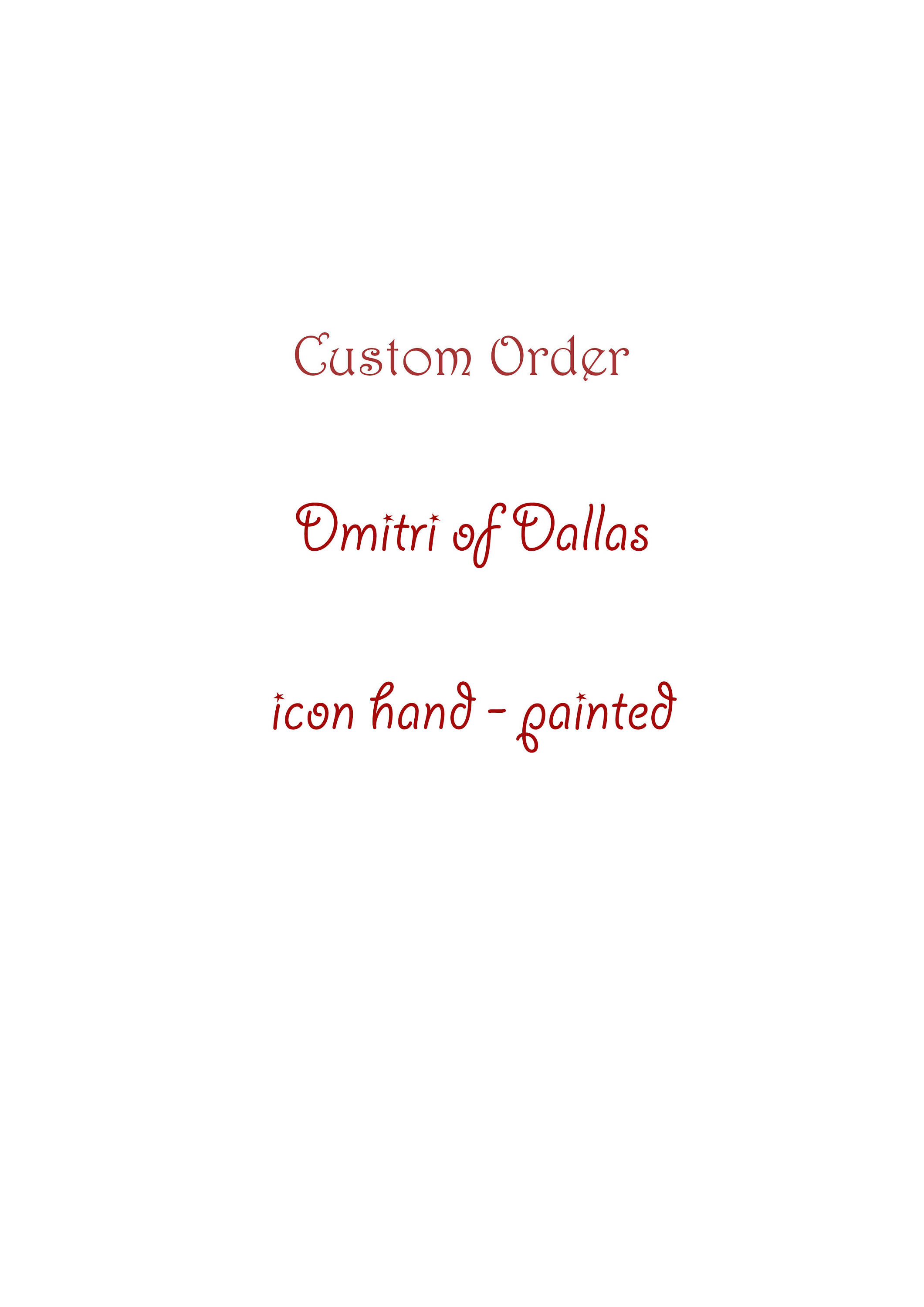 2121x3000 Custom Order, Dmitri Of Dallas, Hand Painted Icon, Religious Icon