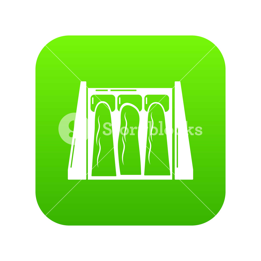 1000x1000 Dam Icon Green Vector Isolated On White Background Royalty Free