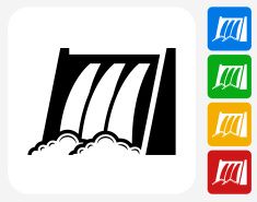 235x185 Water Dam Icon Flat Graphic Design Vector Art Illustration Art
