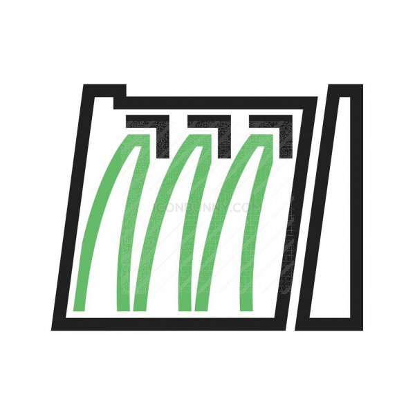 600x600 Water Dam Line Green Black Icon
