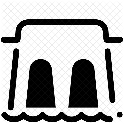 512x512 Water Dam Icon Of Glyph Style