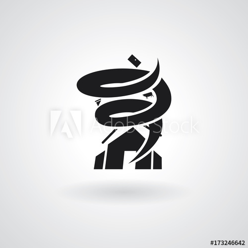 500x500 Vector Natural Disaster Storm Damage Icon