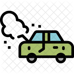 256x256 Car Damage Icon Of Colored Outline Style