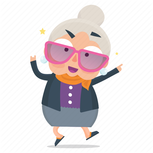 512x512 Dancing, Emoji, Emoticon, Old, Sticker, Woman Icon