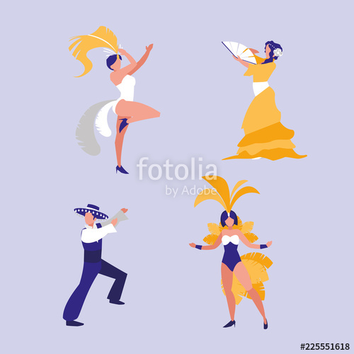 500x500 Group Of Dancers Isolated Icon Stock Image And Royalty Free