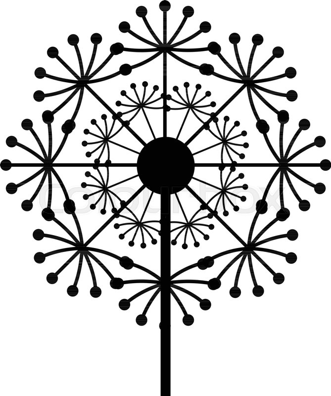 669x800 Natural Dandelion Icon Simple Stock Vector Colourbox