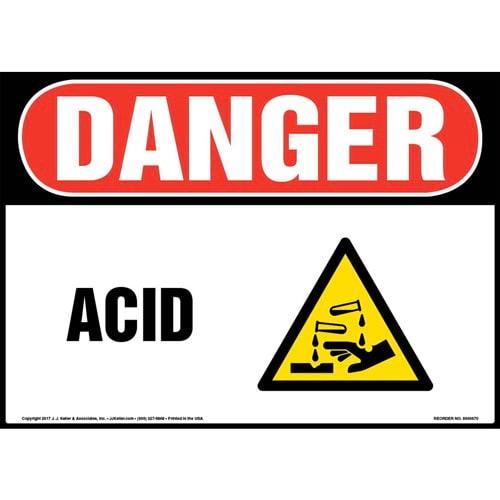500x500 Danger Acid Sign With Icon