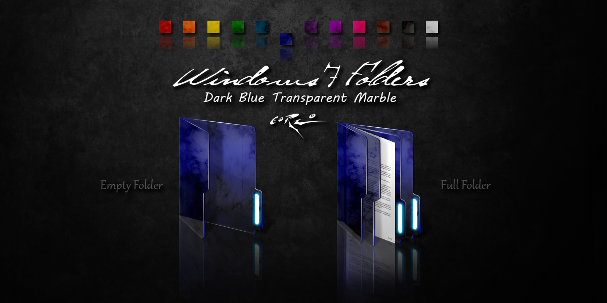 1200x600 Dark Blue Windows Folders