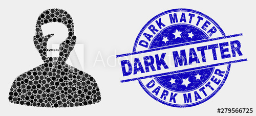 500x227 Dot Unknown Person Mosaic Icon And Dark Matter Seal St Blue