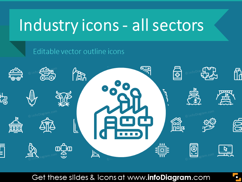 800x600 Outline Ppt Icons All Industry Sectors For Modern Presentation