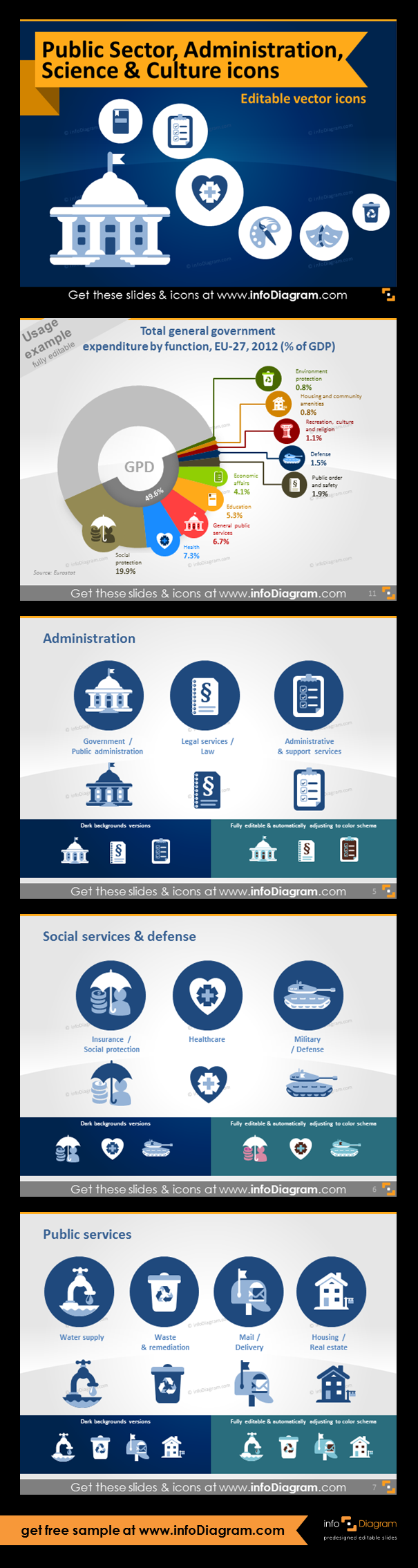 605x2268 Industry Icons Public Sector, Administration, Science Culture