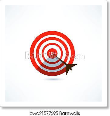 362x382 Target And Dart Icon, Art Print Barewalls Posters Prints