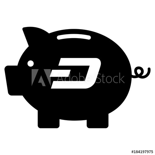 500x500 Dash Icon On Piggy Bank Isolated